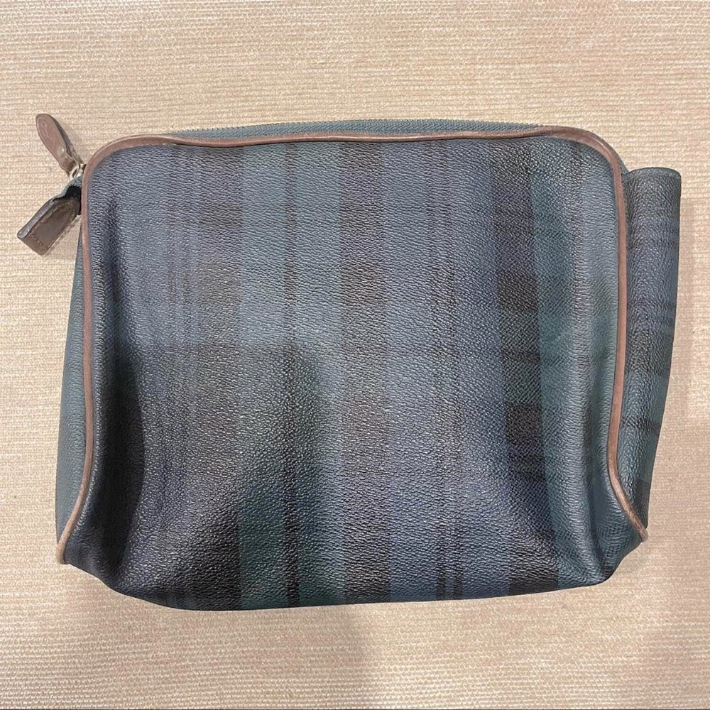 EUC RALPH LAUREN vintage tartan plaid print toiletry bag